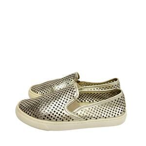 TORY BURCH JESSE GOLD METALLIC WHITE WOMEN SNEAKERS SIZE 7 NO BOX